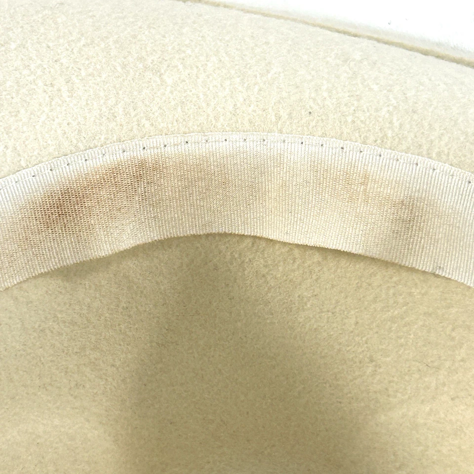 Anthropologie 100% Wool Felt Cowboy Rancher Hat Cream White Leather Band RV $129 - Image 4 of 4