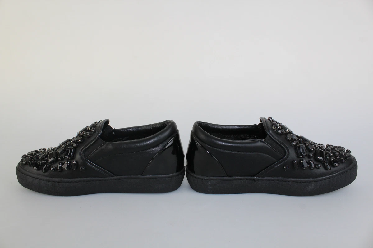 SARA LOPEZ EU women s shoes black leather studded DP652 no