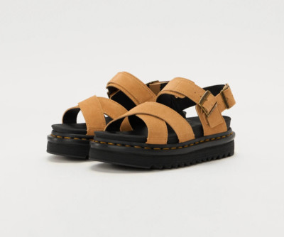 DR.MARTENS DAMEN SANDALE MIT KREUZRIEMEN VOSS II AUS WILDLEDER LEDER