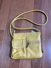 Tignanello Sunshine Pebbled Yellow Leather Handbag Swingpack W/built Wallet Nwt