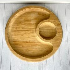 Chip and Dip Bamboo Wood Serving Tray Solid Heavy