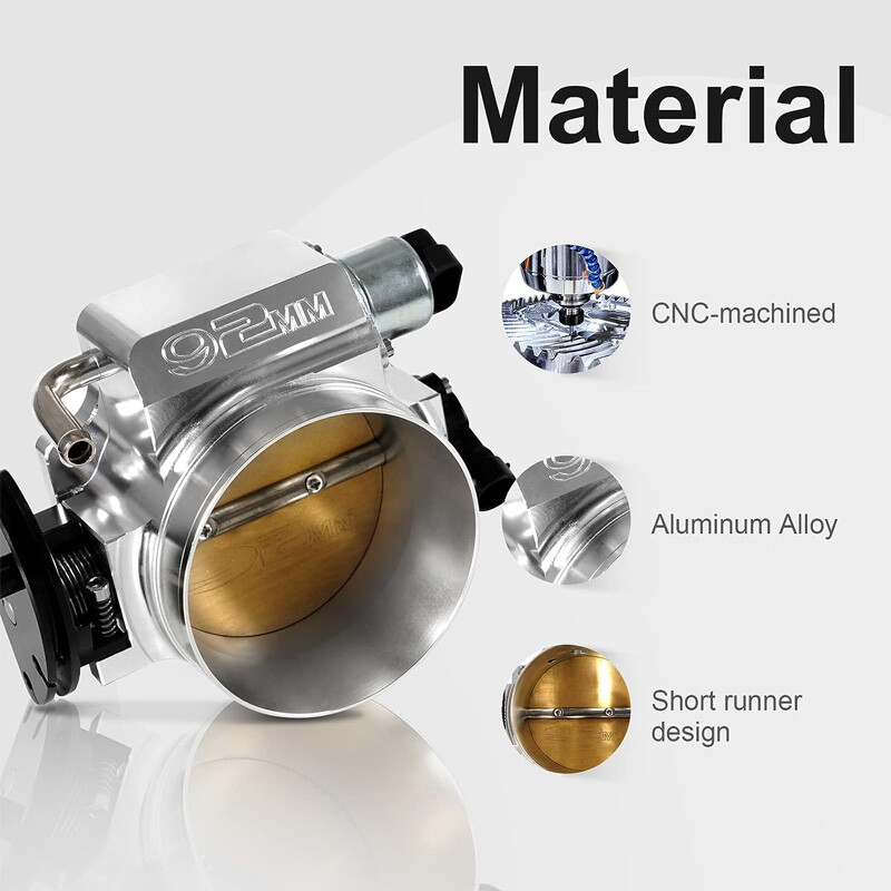 92MM Throttle body+TPS IAC+Adapter Plate For Chevy GM Gen III LSX LS