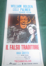 "COUNTERFEIT TRAITOR" WILLIAM HOLDEN LILI PALMER  ITALIAN LOCANDINA 13x28" 1961