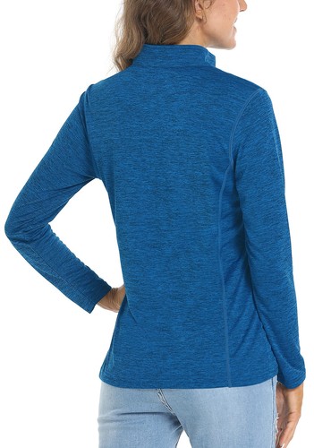 UPF50+ Women's Long Sleeve Sun Shirts Quick Drying 1/4 Zip Casual Work T-Shirts - Picture 65 of 118