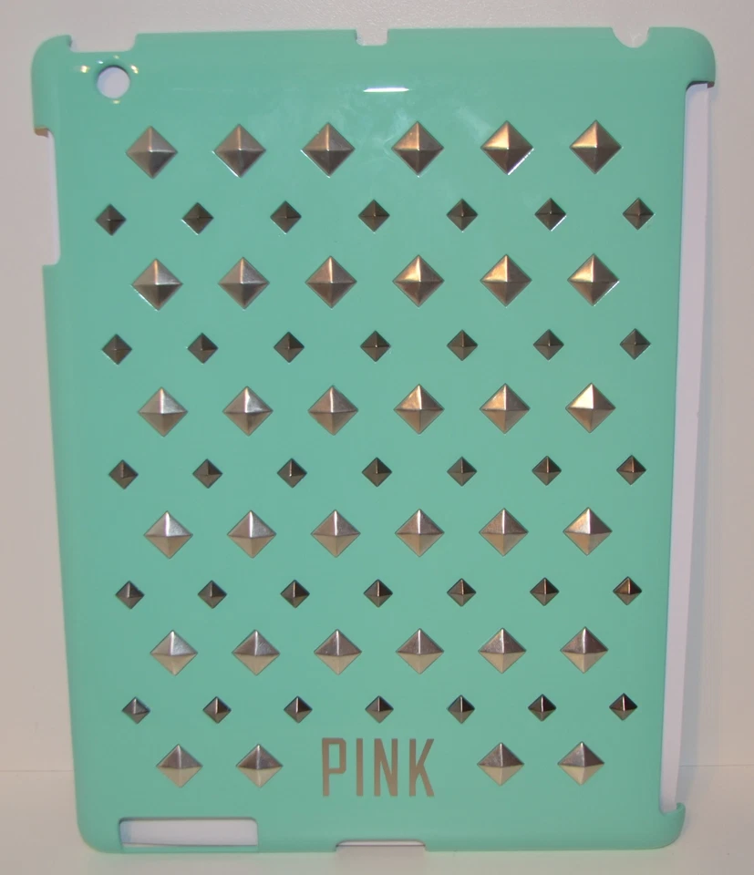 NEW VICTORIAS SECRET PINK MINT GREEN STUDDED IPAD 3 HARD SHELL CASE COVER SLEEVE - Image 2 of 4