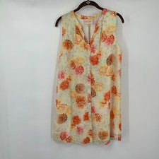 Skies Are Blue Womens Dress S Button Front Multi Color Floral Shirt Dress Ladies