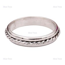 Artisan 925 Solid Sterling Silver Jewelry Band Ring Size