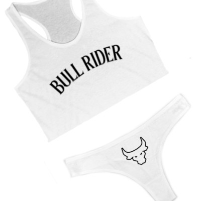 Hotwife Lingerie Bull Rider Slutty Clothing  Crop Top Panties Sexy Swinger Slut