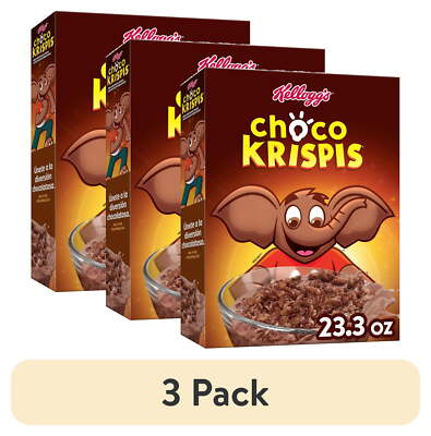 (3 pack) Kellogg's Choco Krispis Breakfast Cereal, 9 Vitamins and Minerals