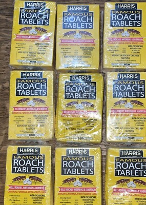 9 Boxes Harris Roach Tablets 4oz - Original Formula