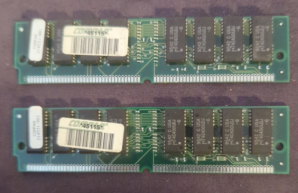 Lot of 2 Compaq 214531-001 HP 4MB SIMM Memory Module | eBay