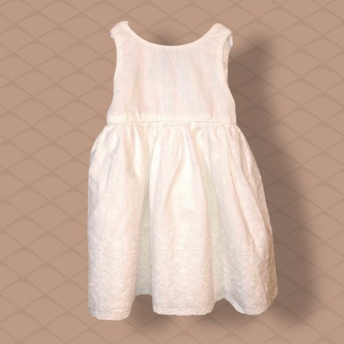 Old Navy White Eyelet Lined Dress 6-12 Mths Bloomers - Picture 2 of 5