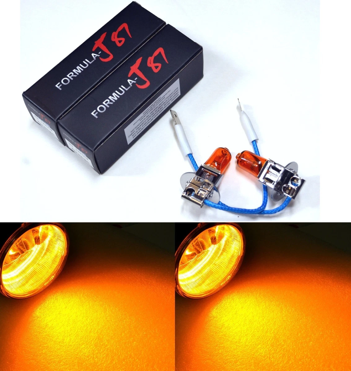 Halogen H3 55W Orange Amber Two Bulbs DRL Daytime Light Cornering Replacement OE