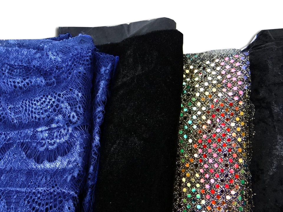 Lote de 6 Piezas Grandes Hobby Tela Patios Encaje Micro Gamuza Restos Artesanía Costura Foto 4 de 4