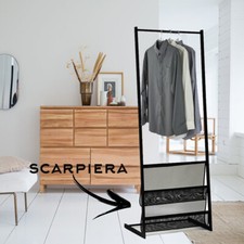 Stand Portemanteau Étagère à Chaussures De Sol Porte-Manteau Noir Armoire Cintre