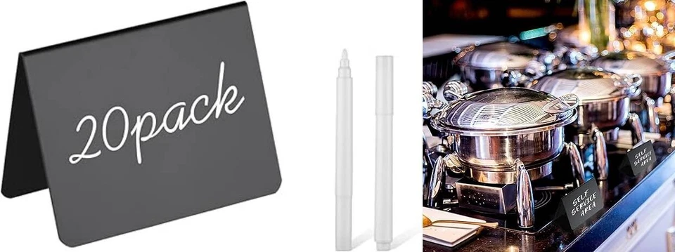 Paquete de 20 mini letreros de pizarra de 4" x 3" para letreros de tiza. nuevo. Foto 4 de 4