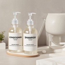 500ml Clear Hand Soap Dispenser Labels Pump Shampoo Conditioner Lotion Bottle