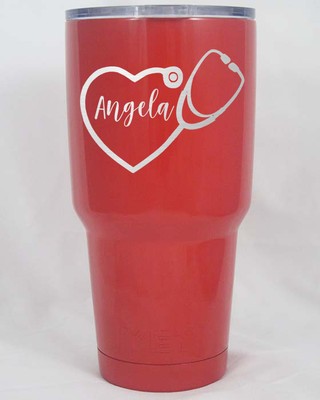Download Nurse Stethoscope heart medical 30 oz cup engraved free ...