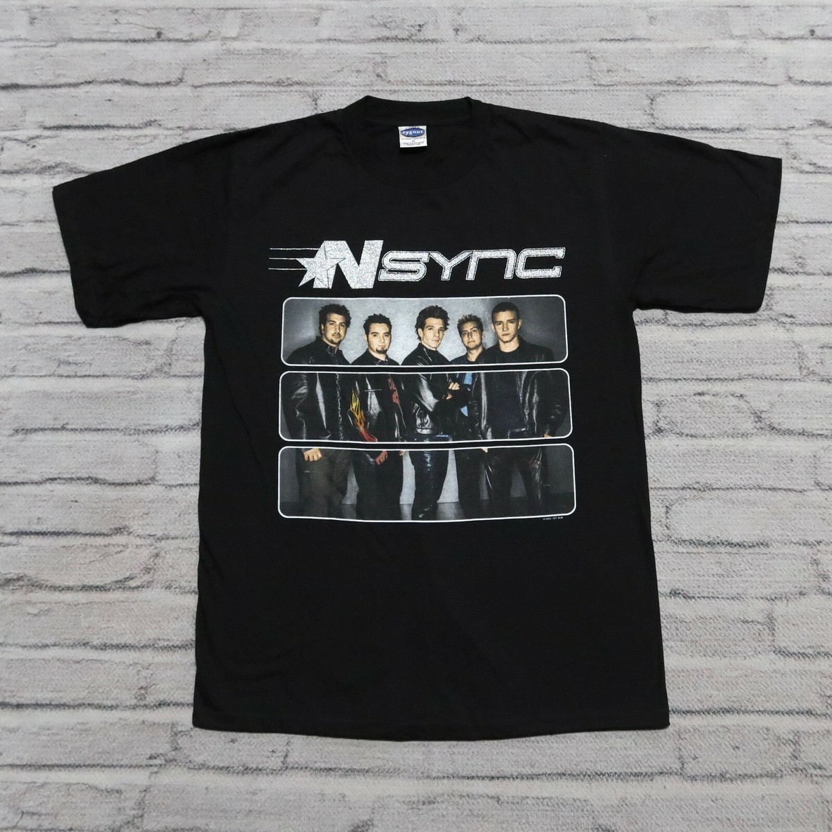 Vintage 2001 Nsync Boy Band Shirt Size M Black Tee Tour Pop