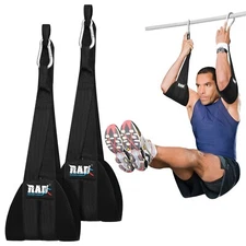 Ab Straps Hanging AB Strap Abdominal Pull Up Bar Muscle Building Fitness RAD