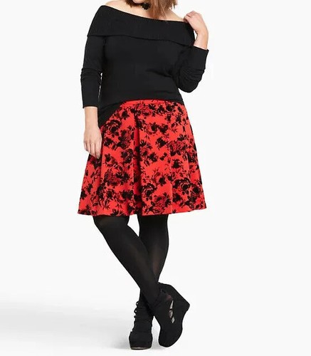 Torrid Marilyn Fold Over Off Shoulder Collar Deep Black Sweater 0X #26488 - Picture 3 of 3