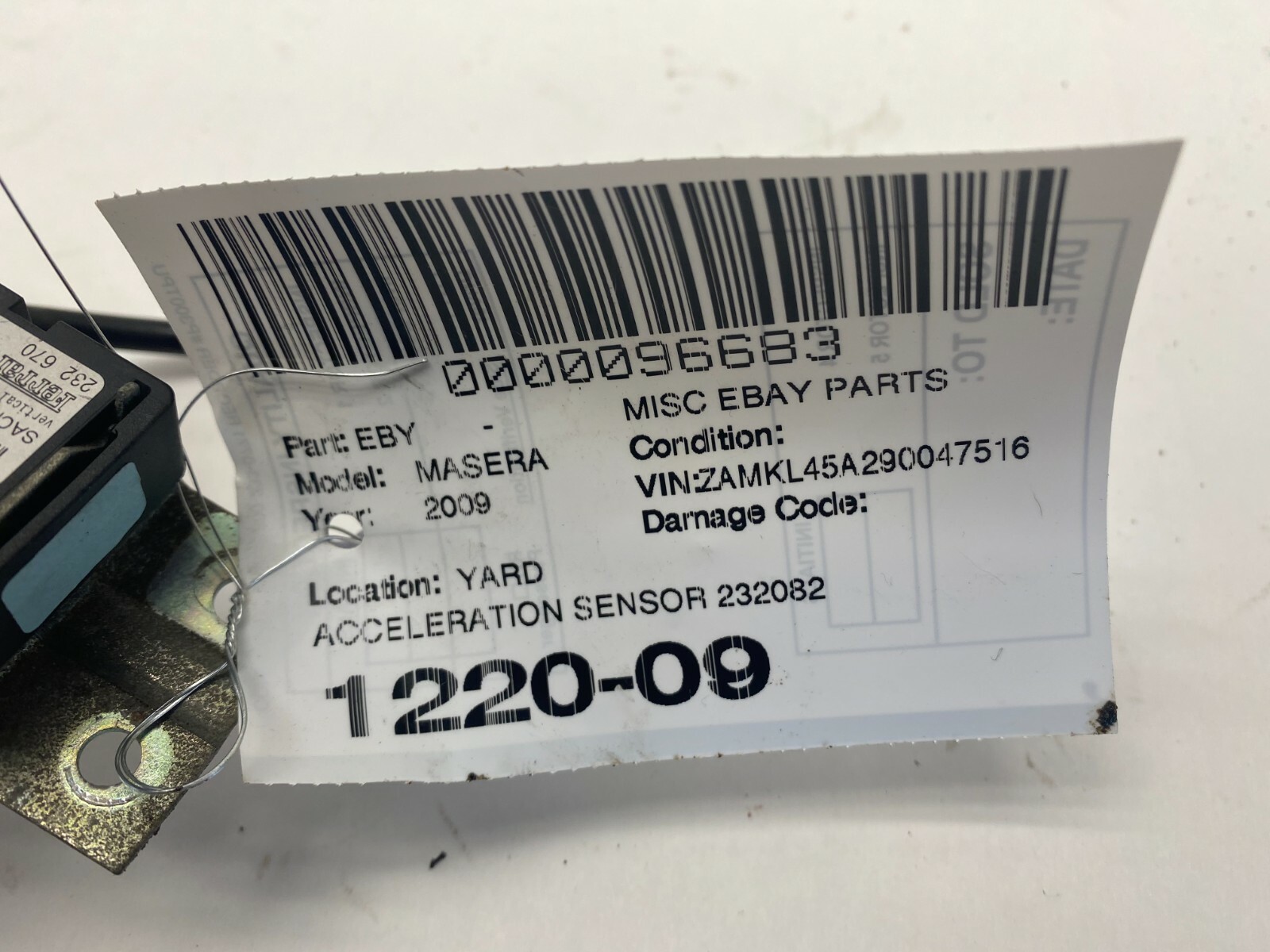 09-13 MASERATI GRANTURISMO 4.7L M145 CABRIO VERTICAL ACCELERATION SENSOR OEM