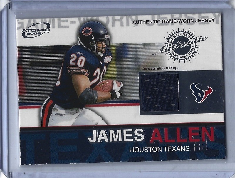 2002 Pacific Atomic James Allen Game Used Jersey Card