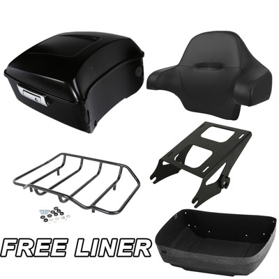 King Pack Trunk Pad Mount Rack Fit For Harley Tour Pak Touring 14-24 Matte Black