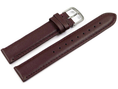 Uhrenarmband echt Leder - Smooth - bordeaux - 8-20 mm