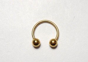 18k horseshoe 20g diameter plated gauge balls thin mm inch gold