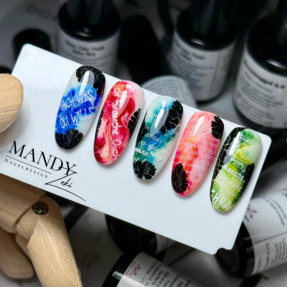 5ml UV-Glasgel Pinselflasche – 8 Farben: Pink, Blau, Rot, Grün, Lila, Rot, Gelb - Bild 4 von 4