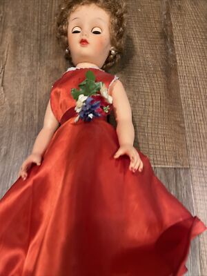 Vintage 19 Inch Doll Painted Nails Red Dress Unmarked | eBay Vintage 19 Inch Doll Painted Nails Red Dress Unmarked | eBay