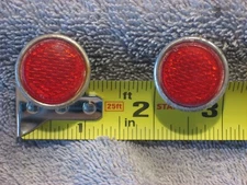SCHWINN REFLECTORS RED 1" BUTTON GULCO BICYCLE BIKE LICENSE PLATE CARRIER MOUNT