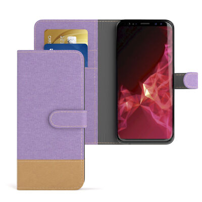 Tasche für Samsung Galaxy S5 Mini Jeans Cover Handy Schutz Hülle Lila
