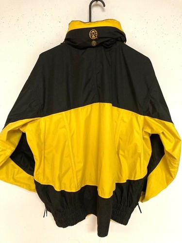 Coleman Jacket Black/Yellow Rain Hooded Outdoor Camping Polyester Men's Large - Picture 4 of 12