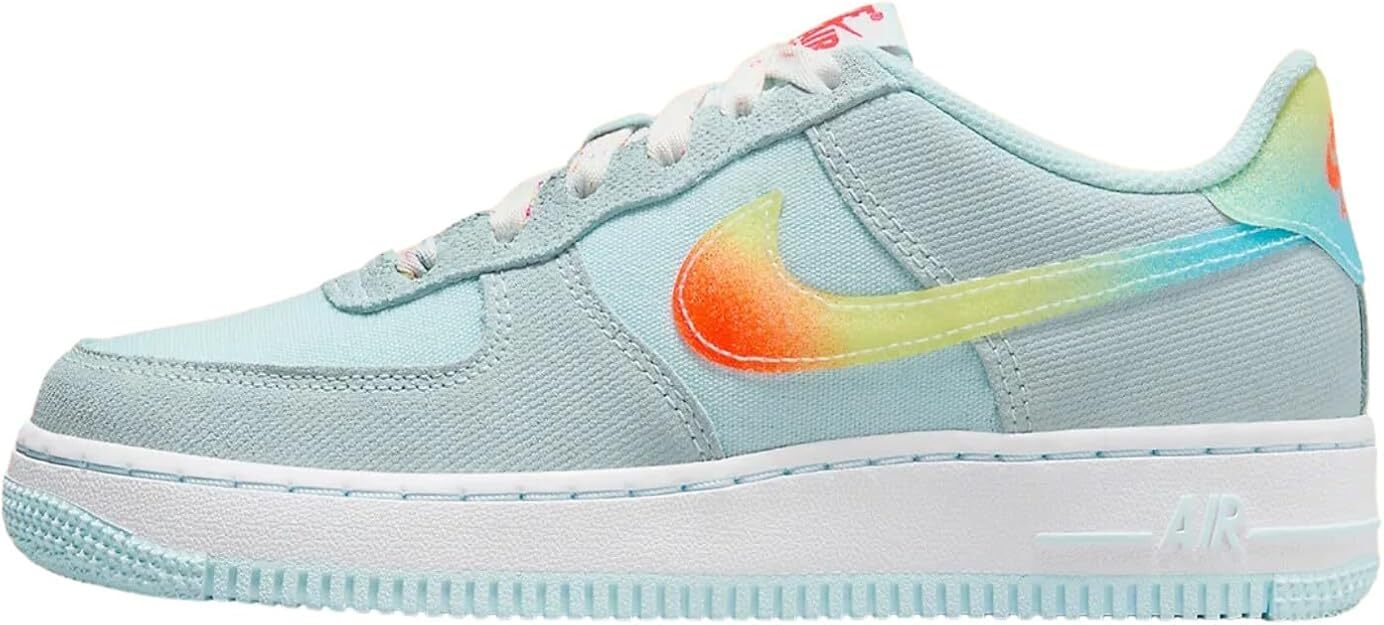Big Kids Nike Air Force 1 BG Glacier Blue/Total Orange (HF4782 474)