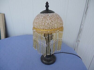 2 available 1 x Vintage mustard gold yellow Lampshade with tassels prop retro