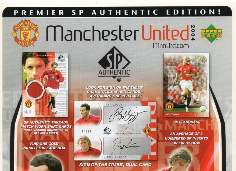 Manchester United SP 2004 hoja de venta auténtica anuncio promocional RONALDO novato C G2U Foto 3 de 4