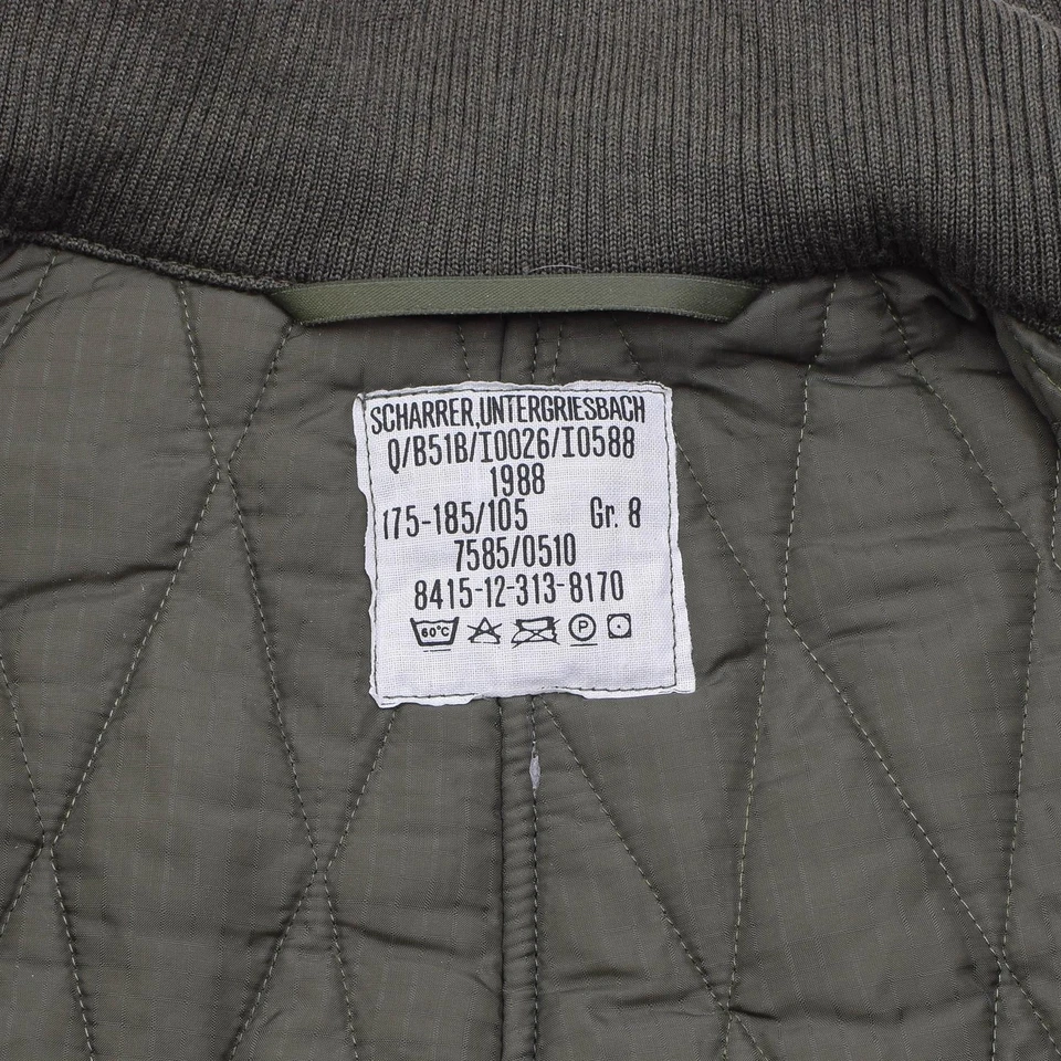 Original German Military Coverall Liner Army Issue Winter Insulated Suit Olive - Image 4 of 4