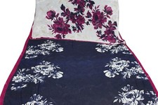 Vintage Long SAREE SOFT GEORGETTE DUAL SHADE FLORAL PRINT work all over 5YD