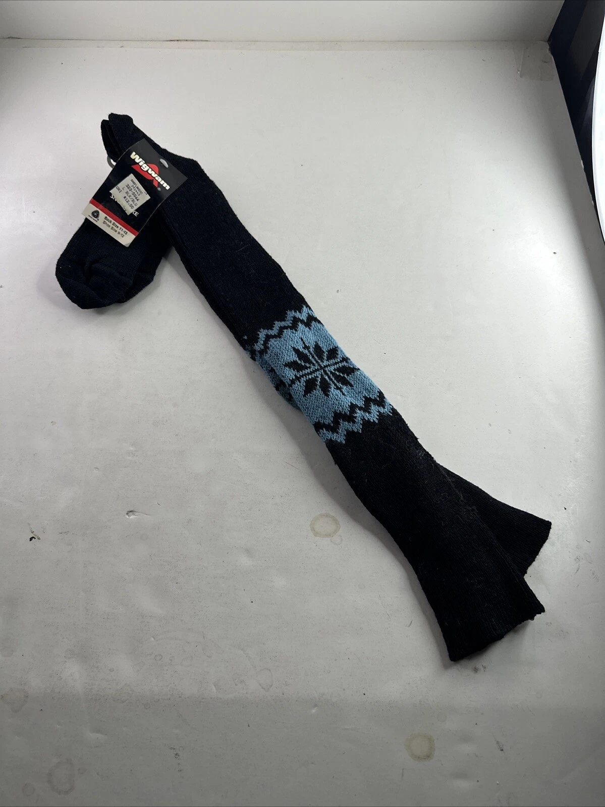 NEW Vintage WIGWAM Sno Flake Blk/blue Sz. 11-13 Sno Flake Nos