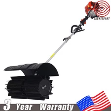52cc Handheld 2.4HP Gas Power Snow Sweeper Broom Paddle Driveway Walkway Clean