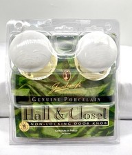 Gainsborough Genuine Porcelain Door Knob Set Hall Closet Non Locking White NIB