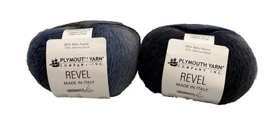 Lot of 2 Plymouth Yarn Revel Color 15 Denims 275 Yds.50 g each ball