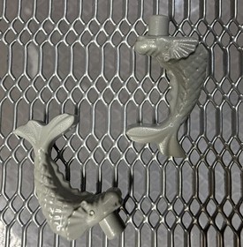 LEGO x2 Old Gray Ornamental FISH Decorations Ninja 6083 6089 6088 6045 #30224