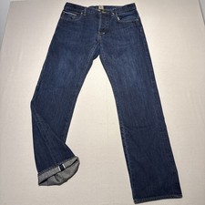 PRPS Jeans Mens Size W34 L32 Dark Wash Blue Straight Fit Button Fly Selevedge