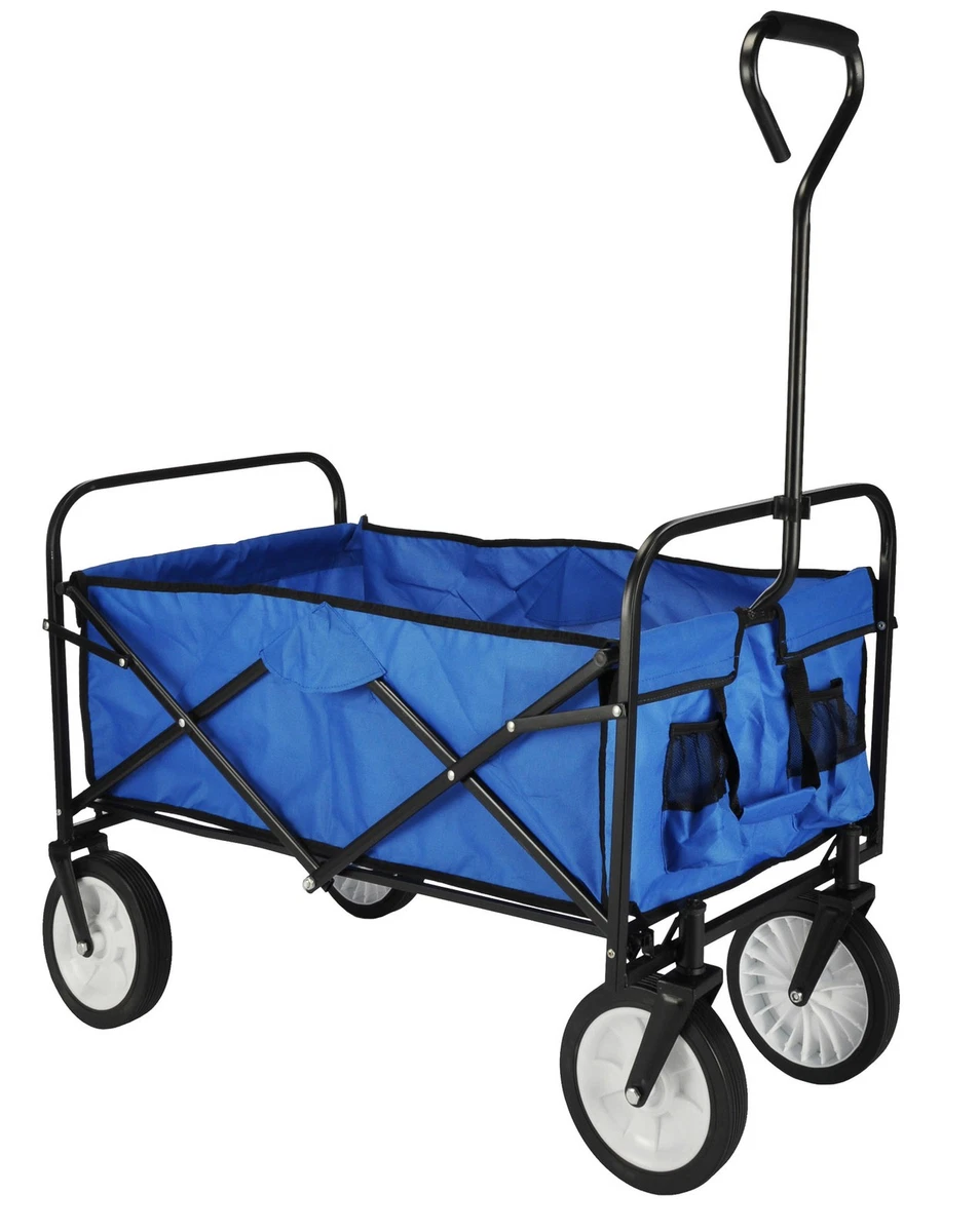 Sekey Geländetauglicher Bollerwagen Faltbar Mit Vollgummireifen Bis 200 Kg Klappbarer Handwagen, Grau