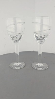 (Pa2) Jaspis Conran Stuart Kristall 9'' Weinglas Paar Set