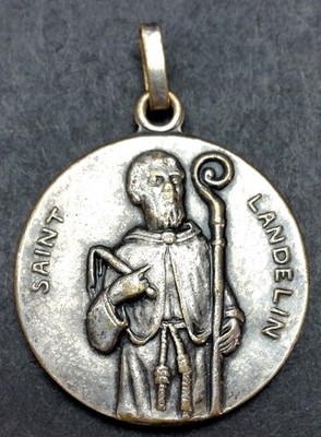 Religiöse Medaille ''Saint Landelin, geboren in Bapaume (Pas-de-Calais) St. Christophe''