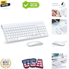 Wireless Keyboard and Mouse Ultra Slim Combo, 2.4G Silent Compact USB 2400DPI...